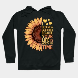 Funny Caregiver Caregivining Nurse Flower Floral Hoodie
